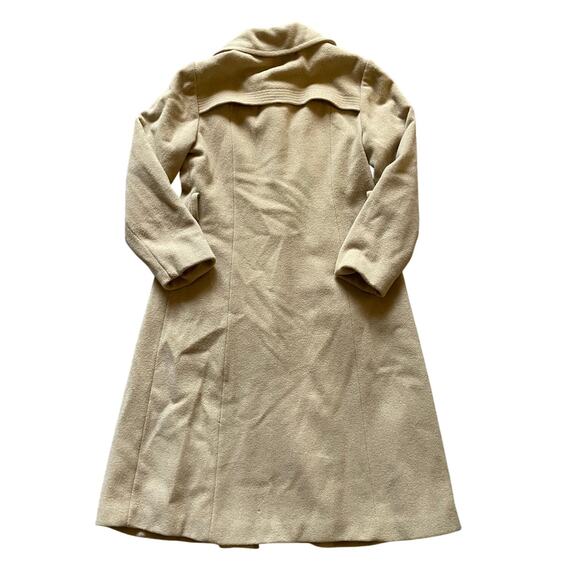 Womens/Unisex Cream Trench OverCoat Single Breasted Buttons PTP 19inches - Picture 2 of 7